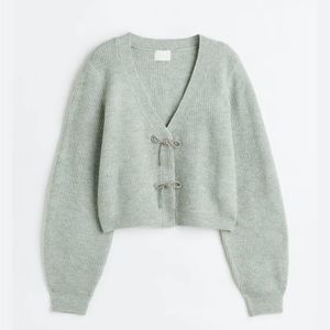 H & M rhinestone bow cardigan